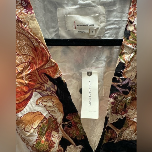 luxury the catalina button front midi dress with V neck,puff sleeves, NEW,SIZE S - Picture 8 of 9